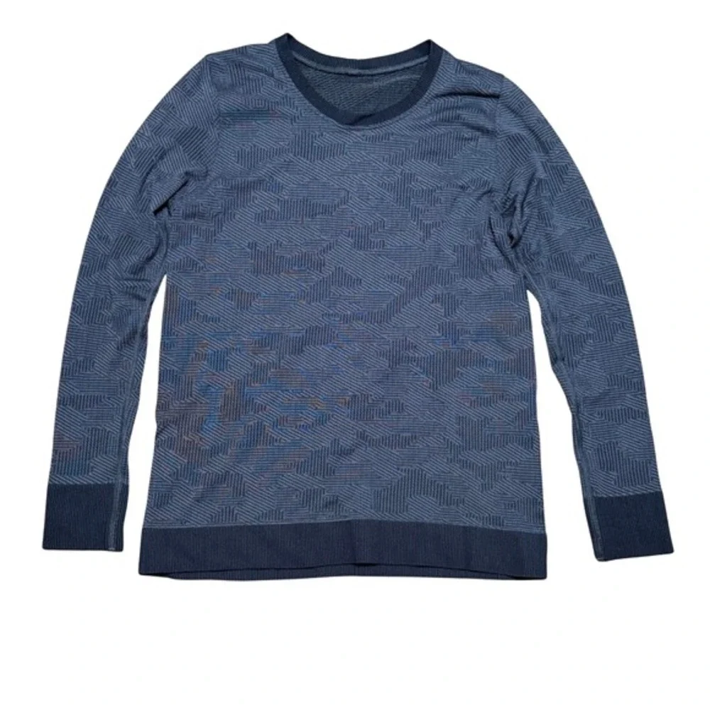 Lululemon Gray Camo Asphalt Swiftly Breathe Top Long‎ Sleeve Small-Flawed